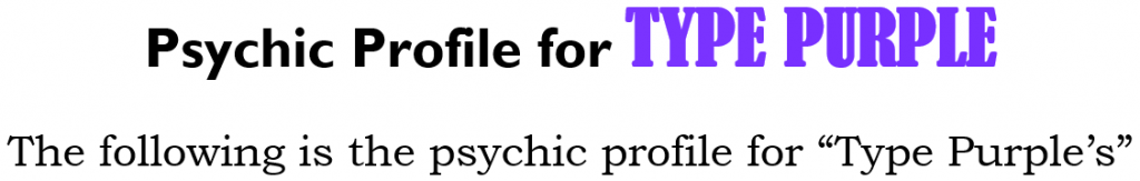 psychic profile for type purple